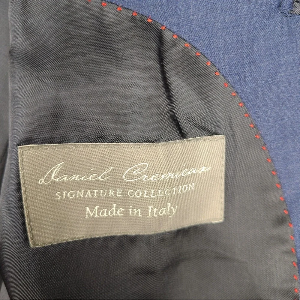 Daniel Cremieux Signature Loro Piana Super 170s Wool Silk 40R Blazer Italy Blue